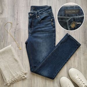 Silver Jeans Co. Avery Straight Leg Jeans Dark Wash Denim Womens Size W28